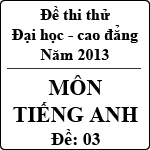 Đề thi thử Đại học năm 2013 – môn Tiếng Anh (Khối D – Đề 03)