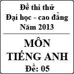 Đề thi thử Đại học năm 2013 – môn Tiếng Anh (Đề 05)