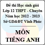 Đề thi học sinh giỏi lớp 12 THPT chuyên tỉnh Vĩnh Phúc năm 2013 môn Tiếng anh – Có đáp án