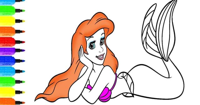 Tranh tô màu công chúa Ariel - Khám phá thế giới biển sâu - Gia Đình Su
