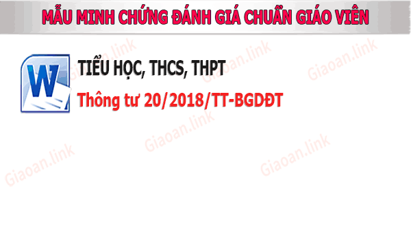 Mẫu minh chứng đánh giá chuẩn giáo viên 2021