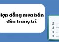 Mẫu hợp đồng mua bán đèn trang trí