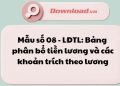 Bảng phân bổ tiền lương và các khoản trích theo lương